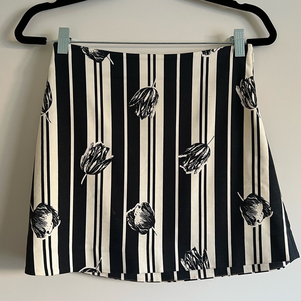 & Other Stories Striped Floral Mini Skirt